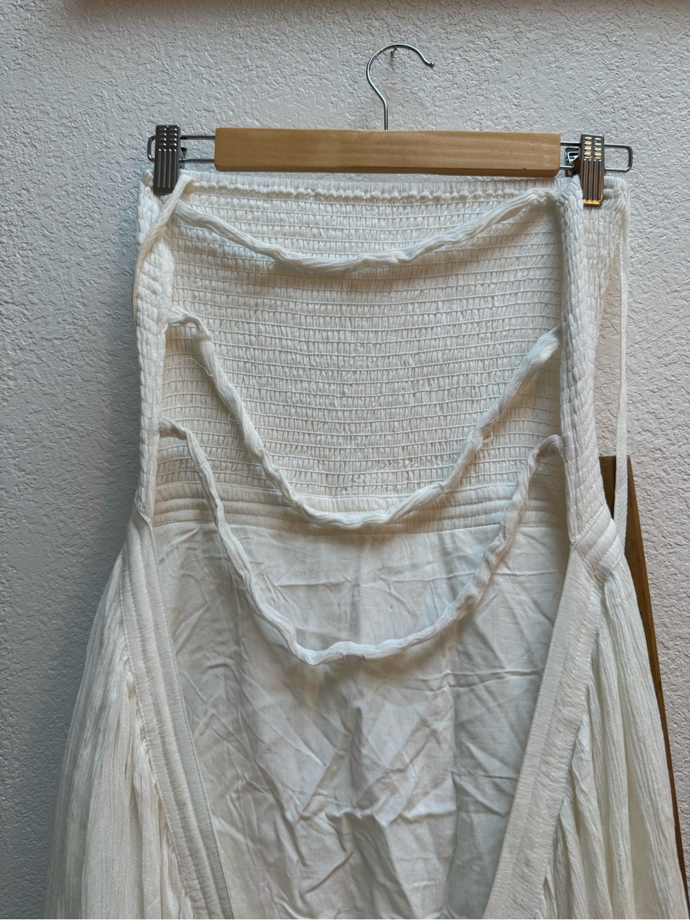 White Smocked Strapless Tiered Maxi Dress - Picture 7 of 13
